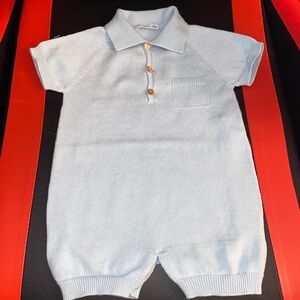 Wedoble Light Blue Knit Baby Romper Sz 9 Months
